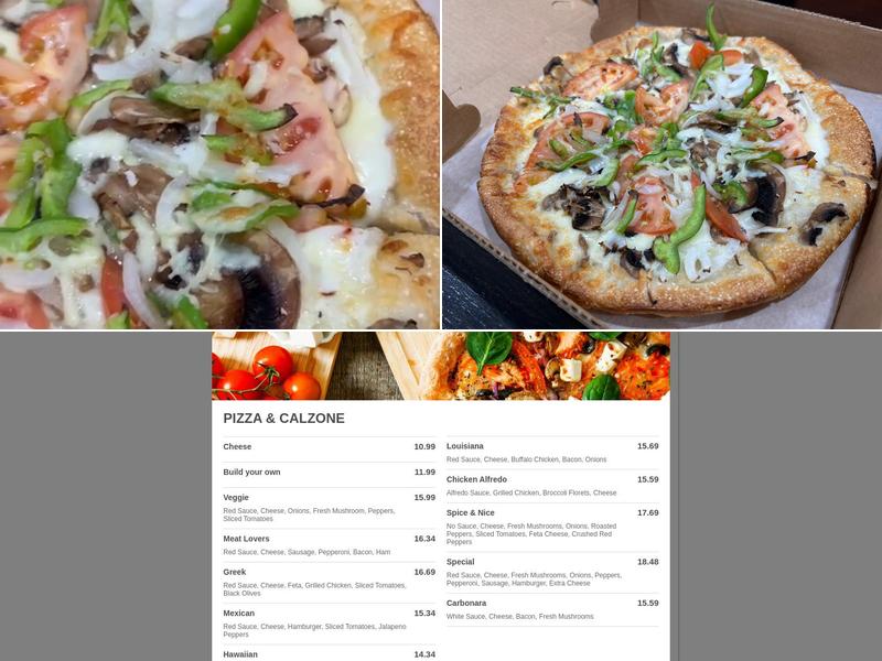 University Pizza Menu