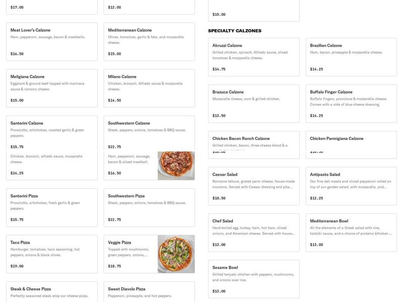 Nick's Pizza and Grill Menu