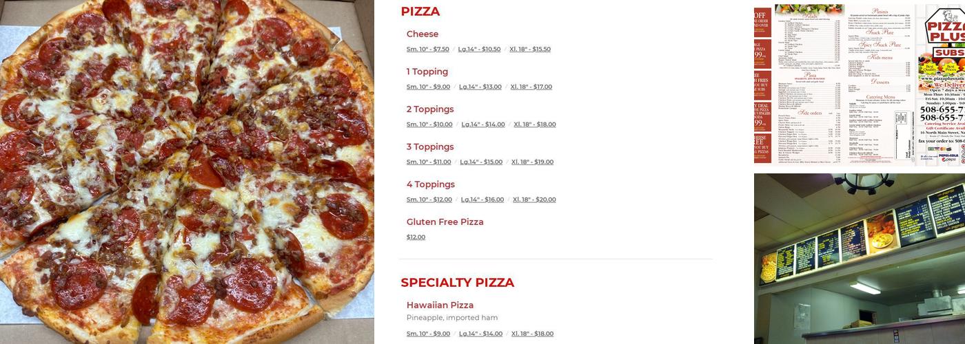 Pizza Plus Menu