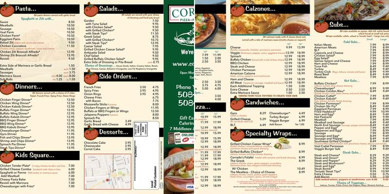 Corrado's Subs Menu
