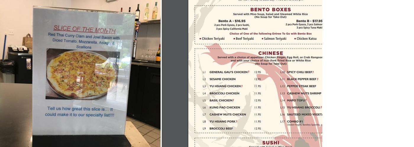 UpperCrust Pizzeria Menu