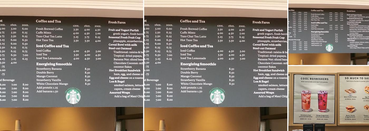 Starbucks Menu