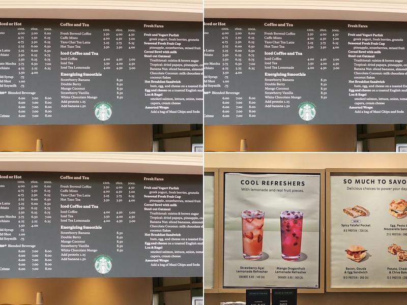 Starbucks Menu