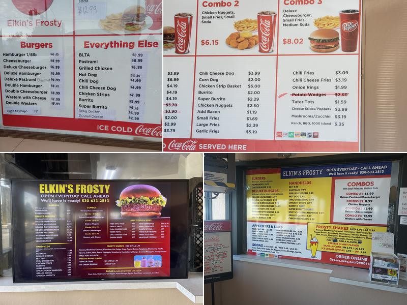 Elkin's Frosty Menu