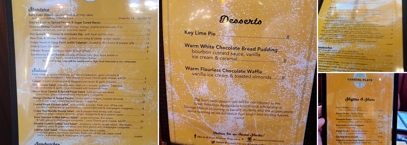 Coastal Flats Menu