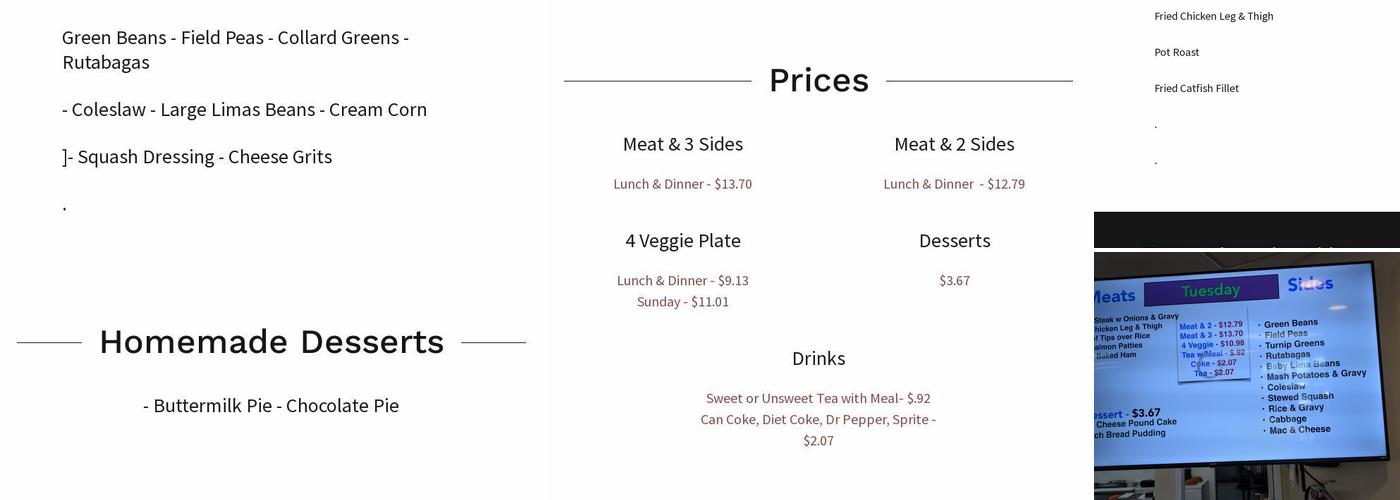 Must Stop Cafe Menu