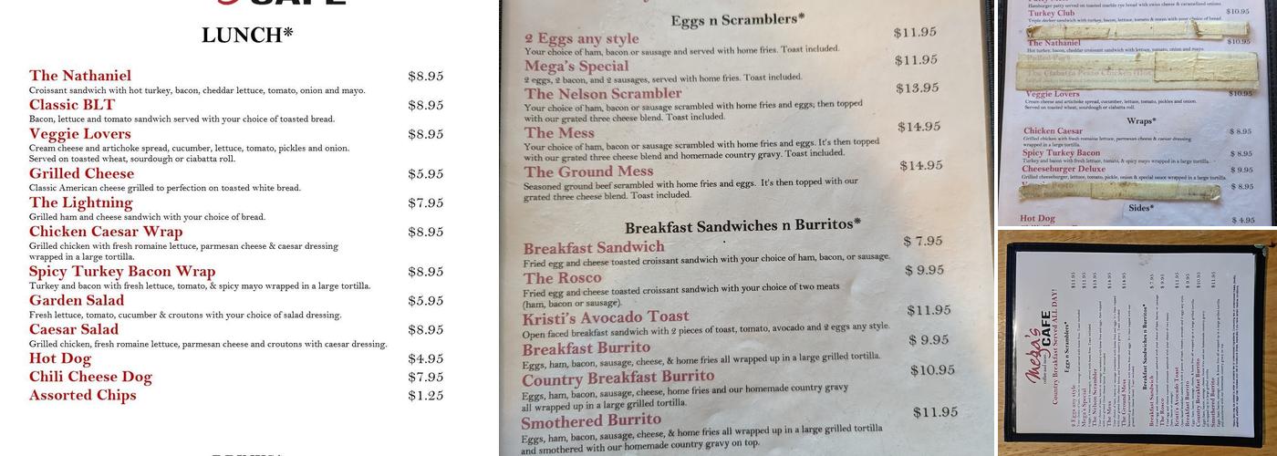 Mega's Café Menu
