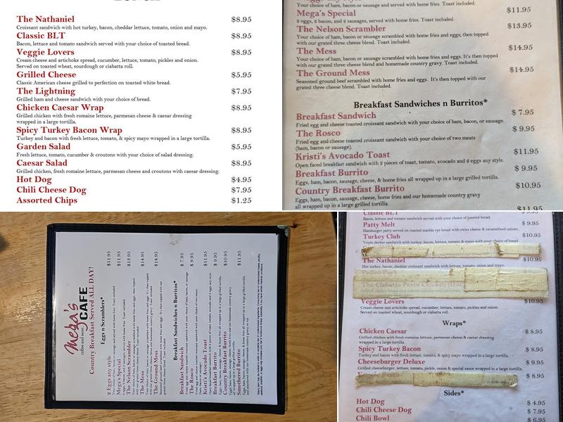 Mega's Café Menu