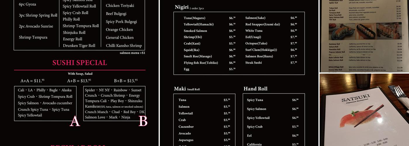 Satsuki Sushi Menu