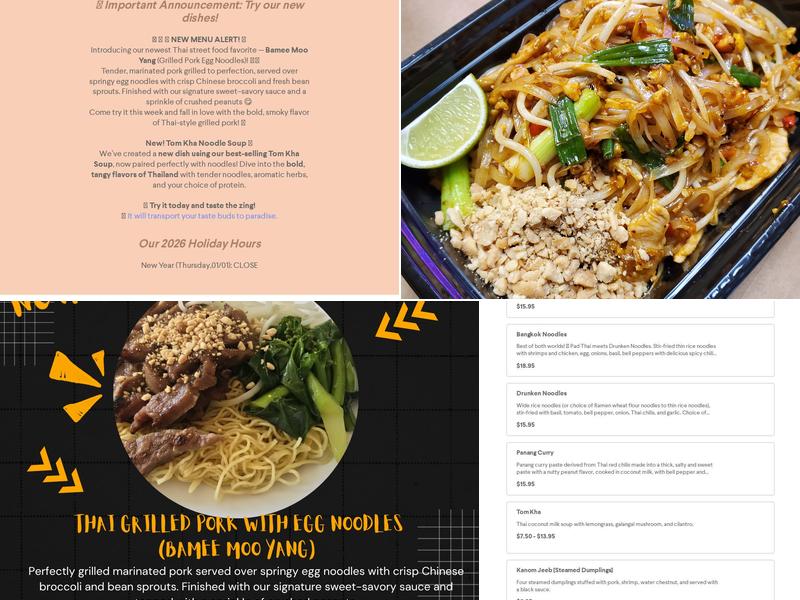 Thai Paradise Menu