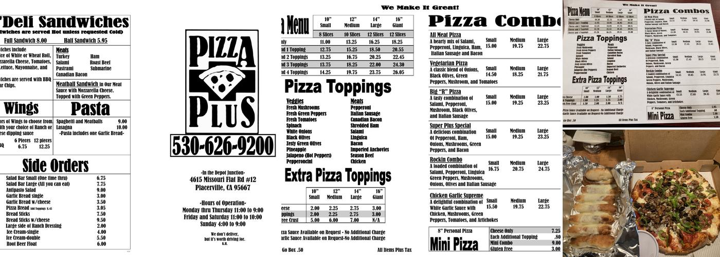 Pizza Plus Menu