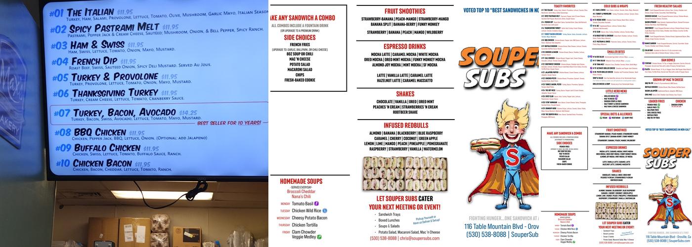 Souper Subs Menu