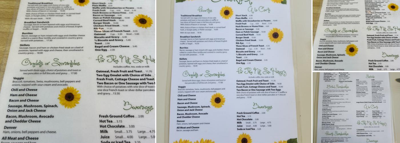 Jenn's Café Menu