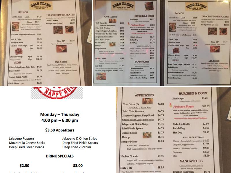 Gold Flake Saloon & Café Menu