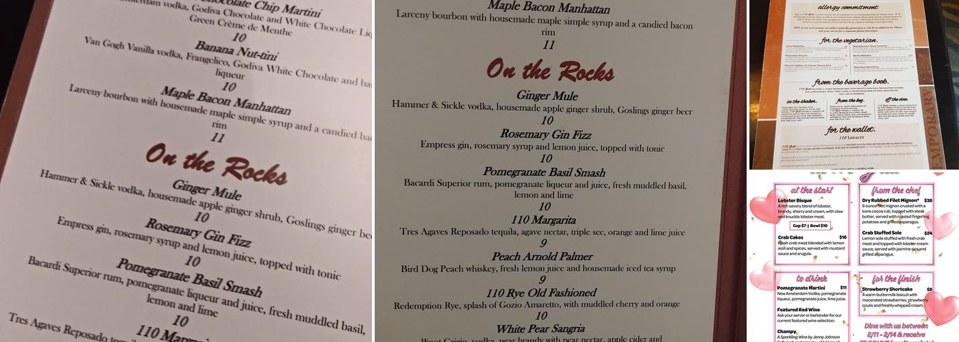 110 Grill Haverhill Menu