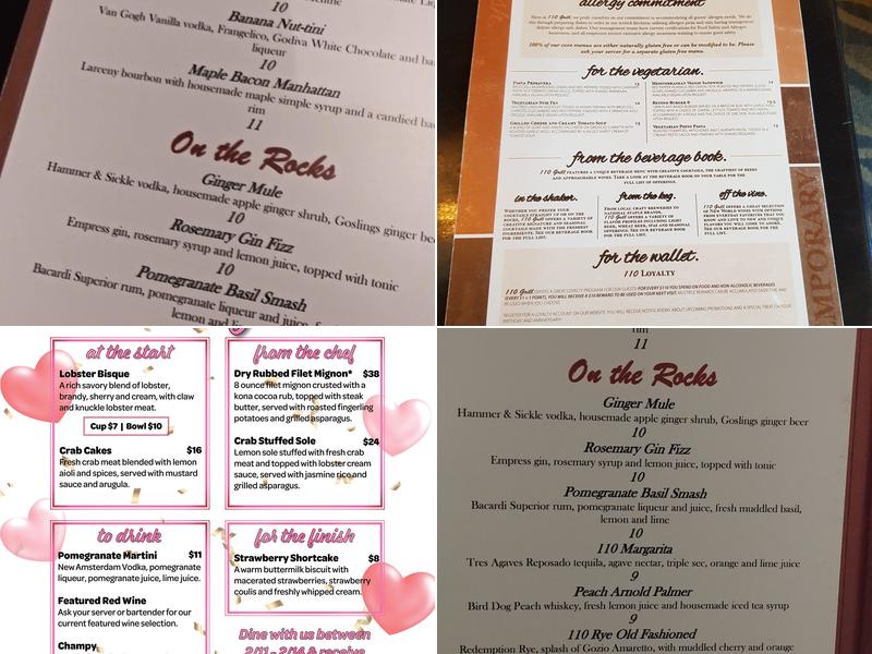 110 Grill Haverhill Menu