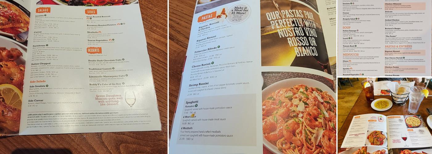 Bertucci's Italian Restaurant Menu