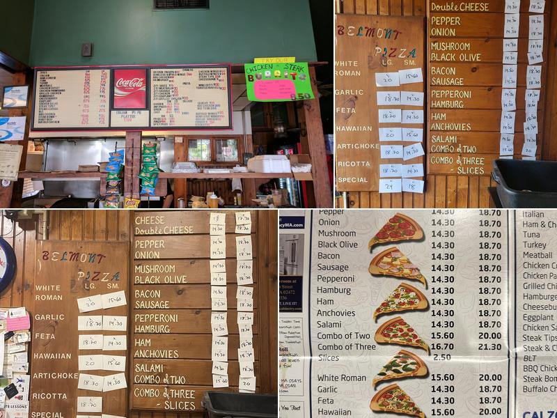 Belmont Pizza Menu