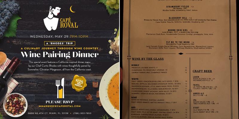 Cafe Roval Menu