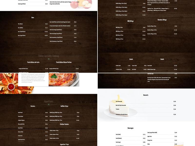 Marcello's Pizza and Pasta Menu