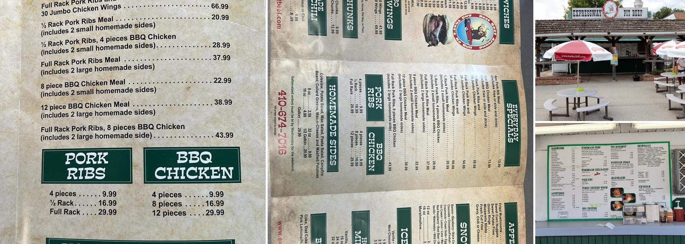 Expressway Pit Beef Menu