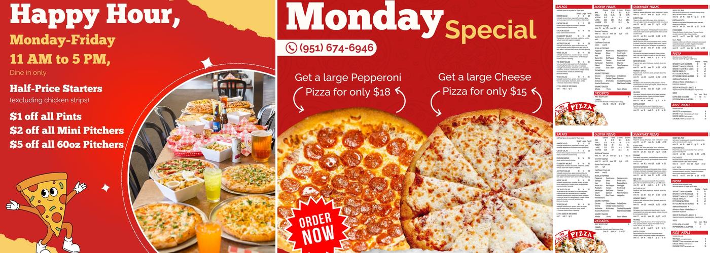 My Buddies Pizza Menu