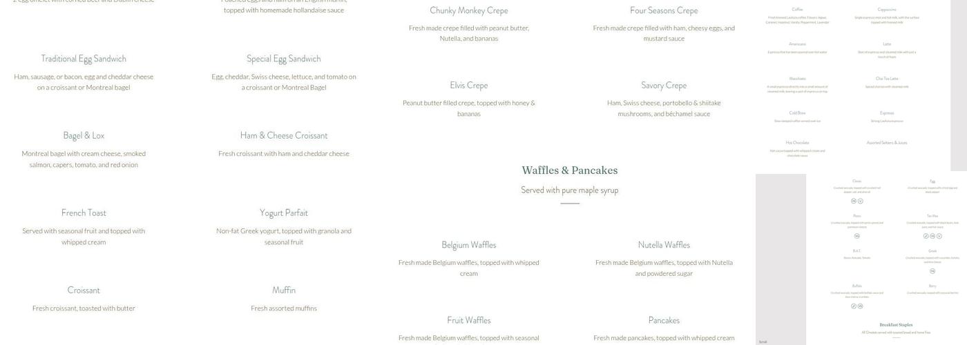 Bellmont Caffè Menu