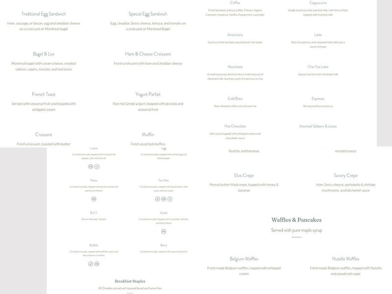 Bellmont Caffè Menu