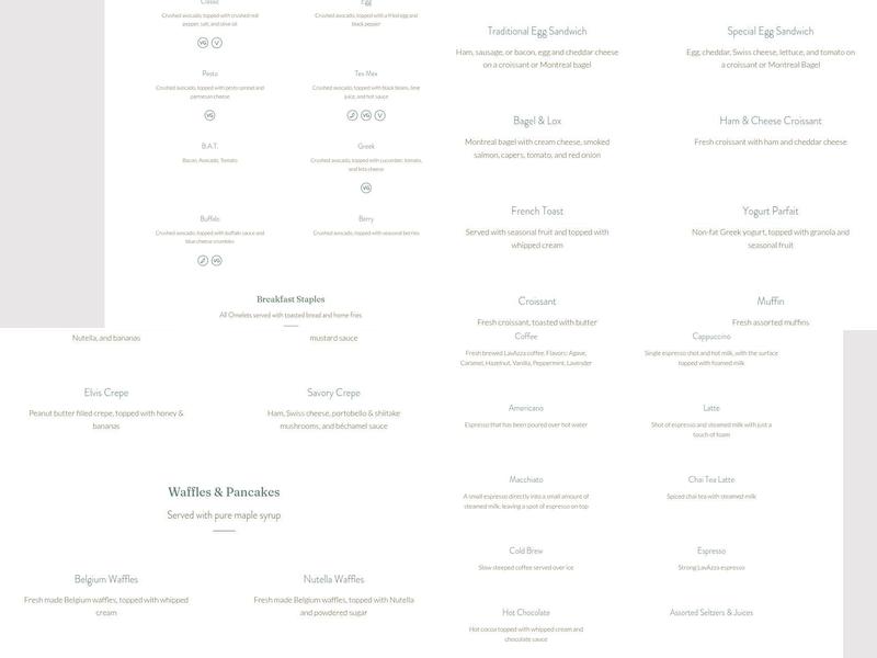 Bellmont Caffè Menu