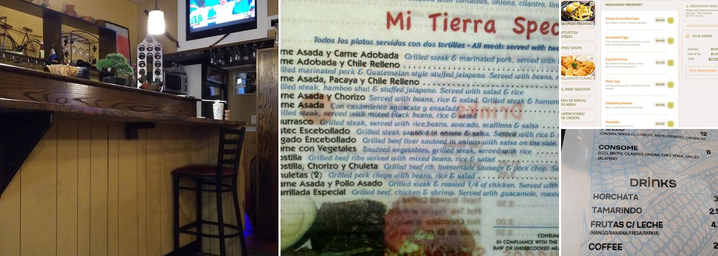 Mi Tierra Taqueria Menu