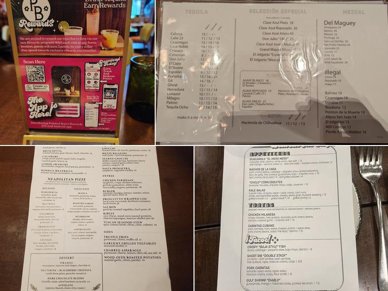 The Painted Burro - Waltham Menu