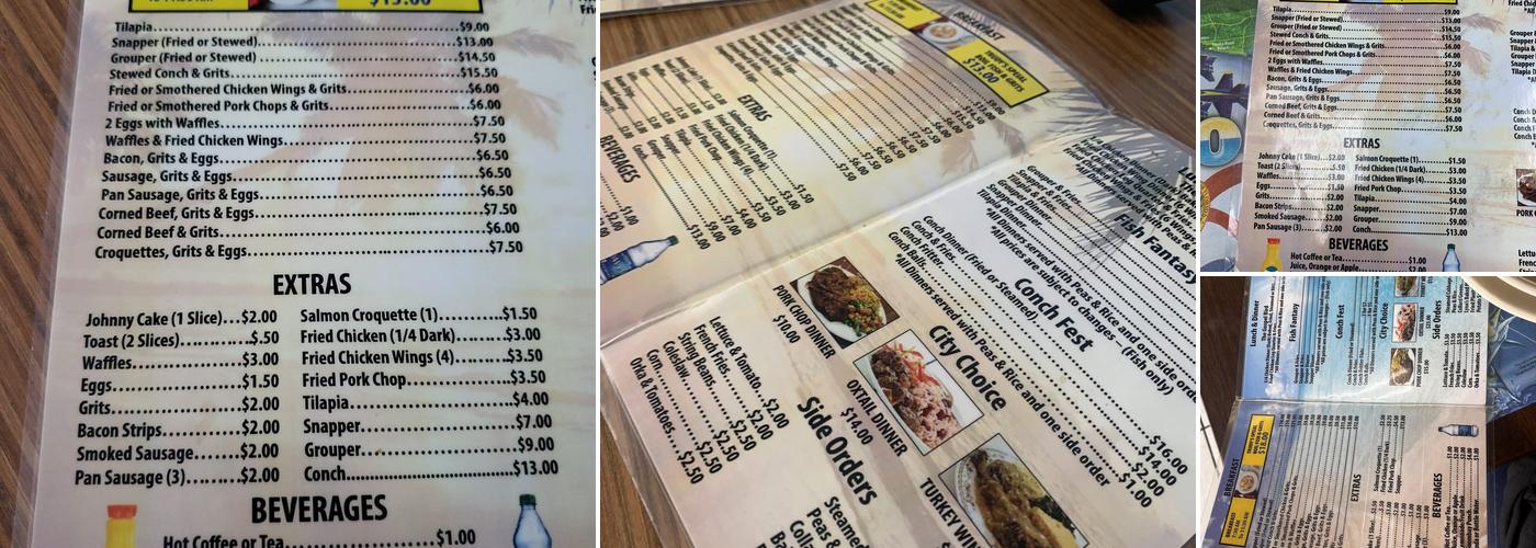 Bahamian Pot Restaurant Menu