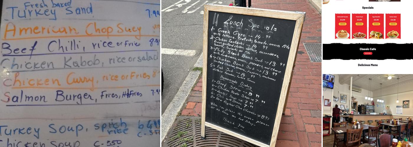 Classic Cafe Menu