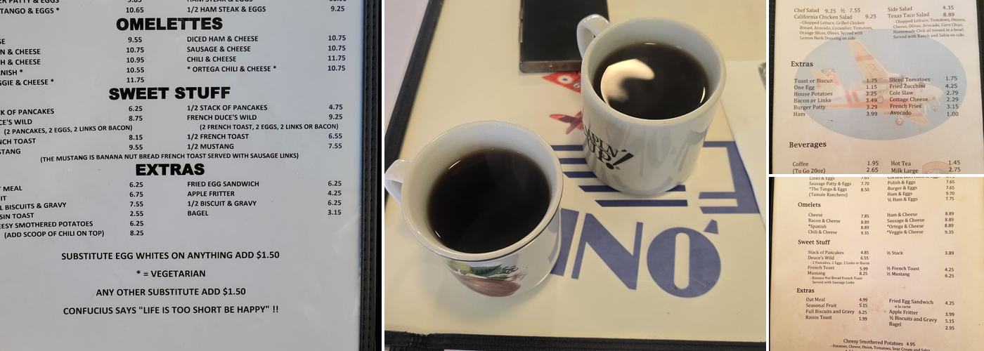 Hangar One Cafe Menu