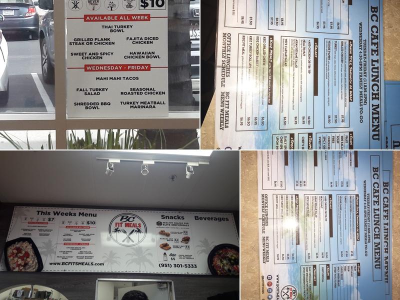 B C Cafe & Catering Menu