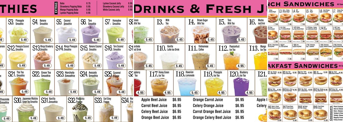 Sweet Daze Donut & Boba Menu