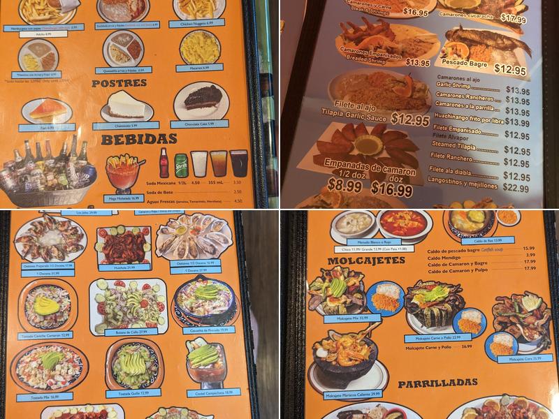 Nayarit Restaurant Menu