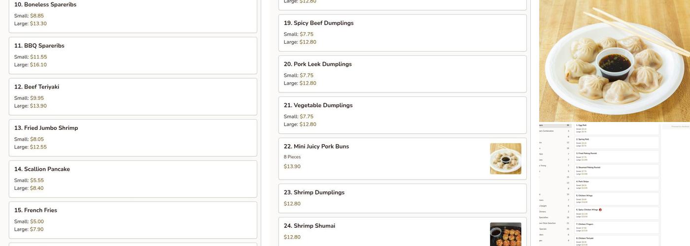 New Dragon Chef Menu