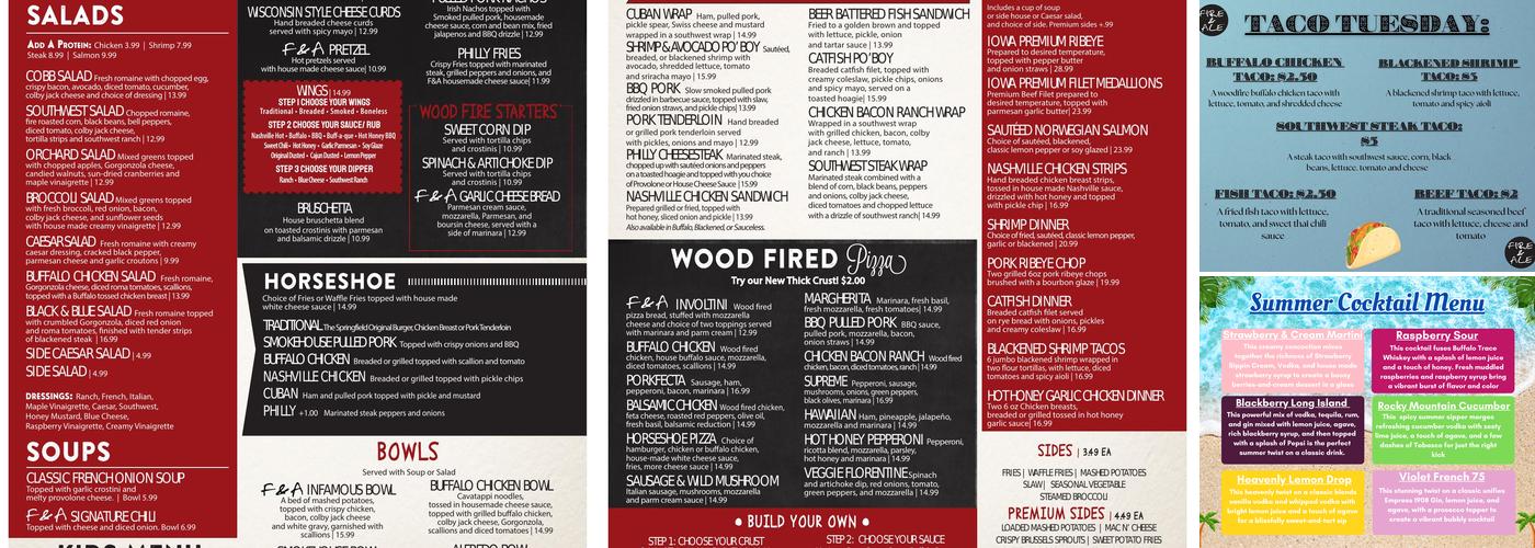 Fire & Ale Menu