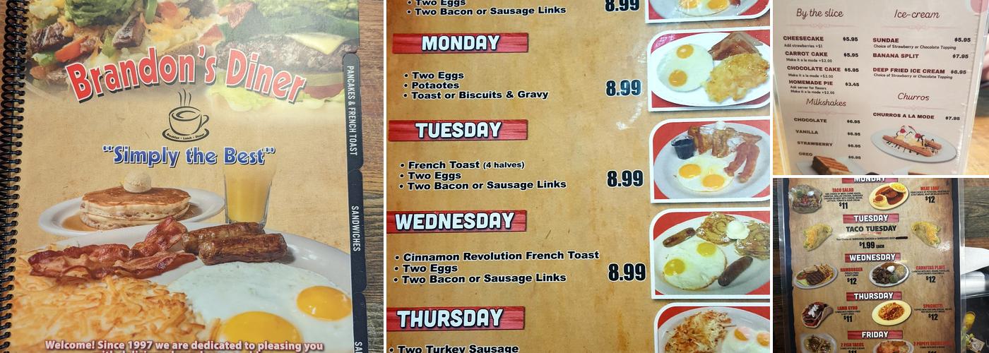 Brandon's Diner Menu