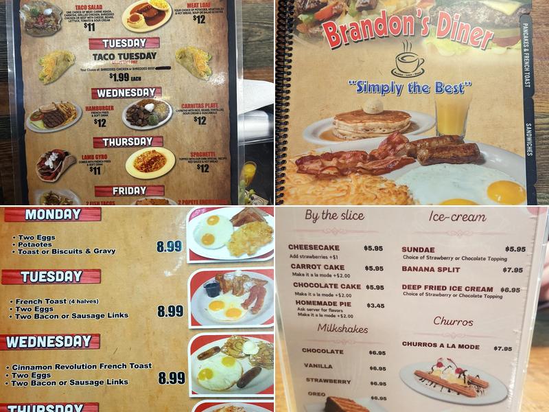 Brandon's Diner Menu