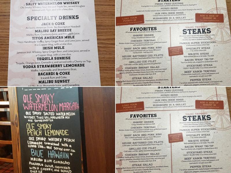 Steer 'n Stein Restaurant Menu