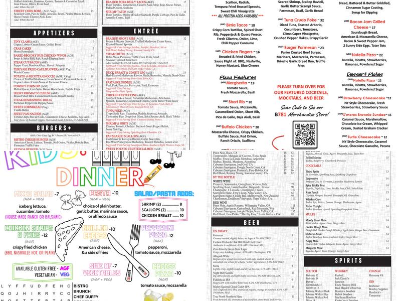 Bistro781 Menu