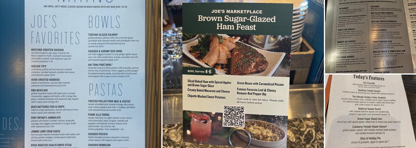 Not Your Average Joe's - Waltham Menu