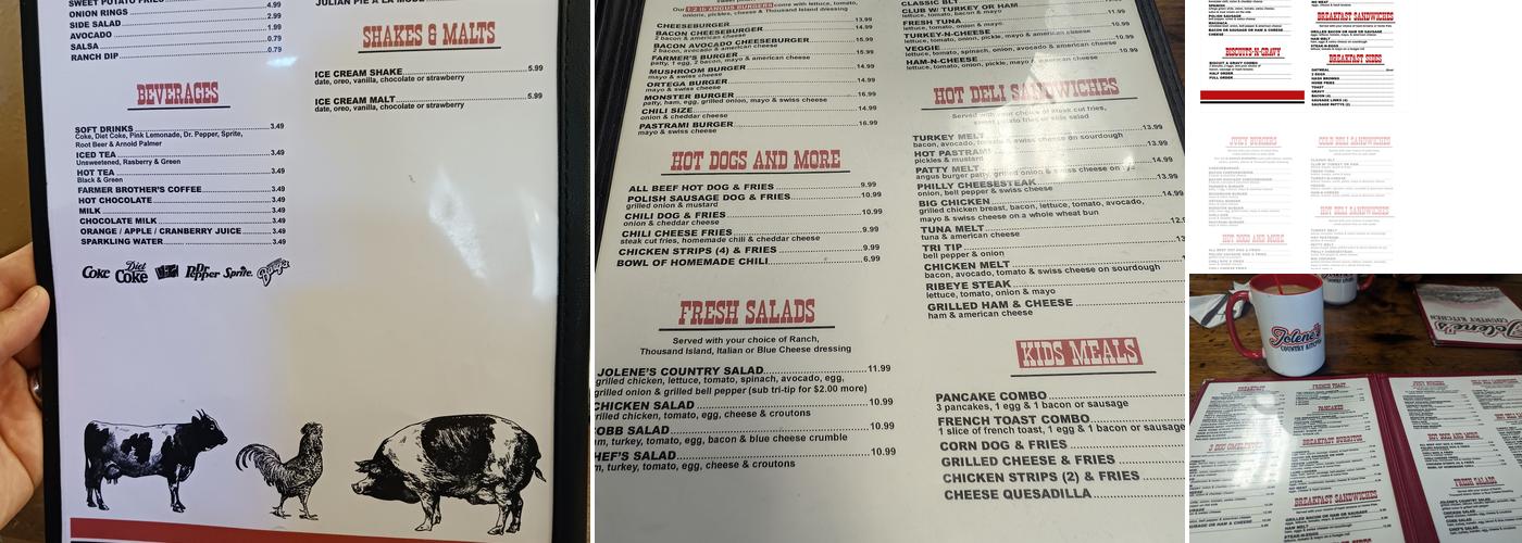 Jolene's Country Kitchen Menu