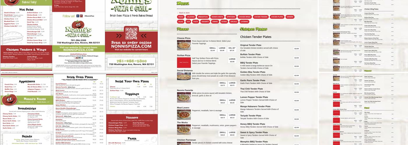 Nonni's Pizza Menu