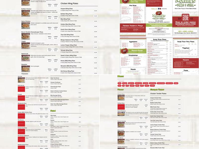 Nonni's Pizza Menu