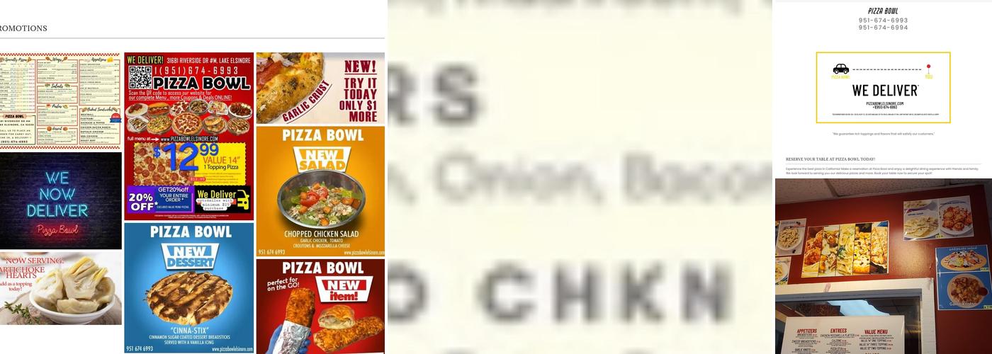 PIZZA BOWL Menu