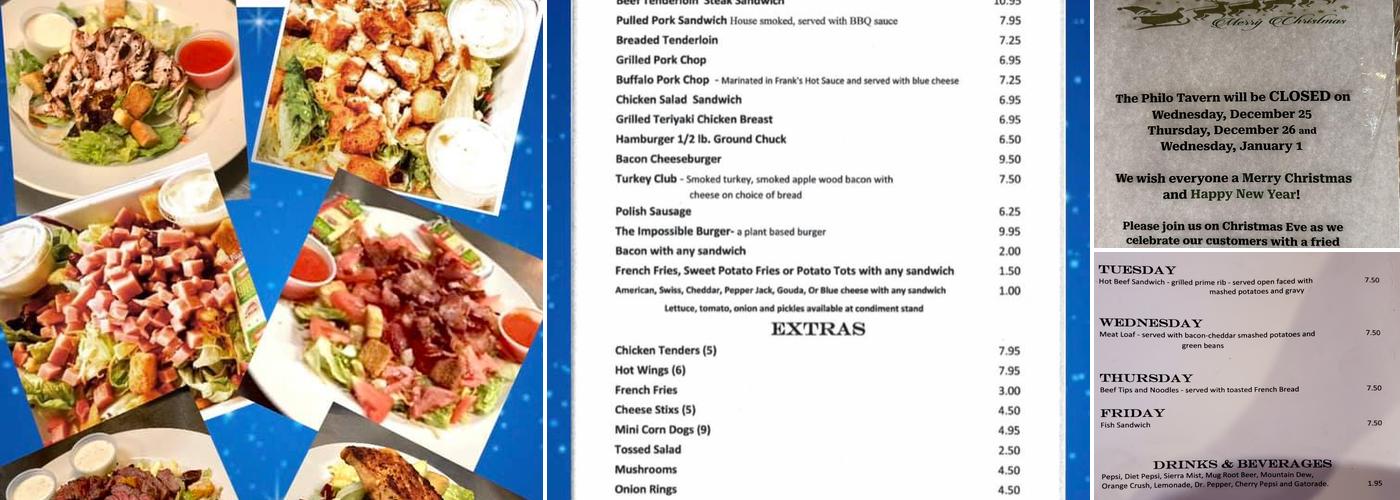 Philo Tavern Menu