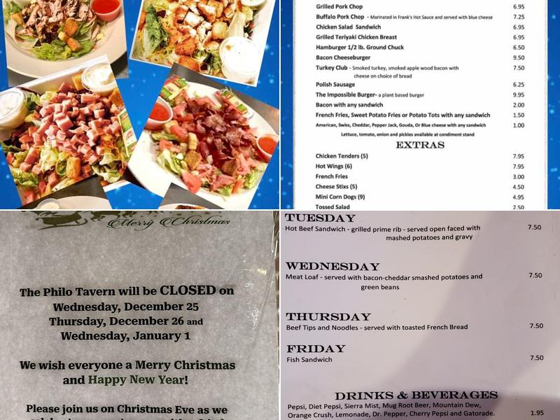 Philo Tavern Menu